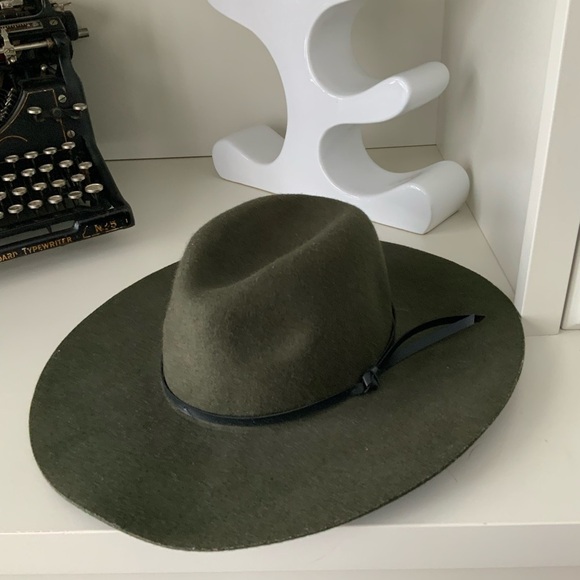 OLD NAVY Wool Felt Forest Green Fedora Hat Size 22 inch Small Adult Women’s - Picture 8 of 14